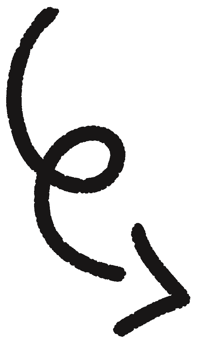 hand-drawn wiggling arrow